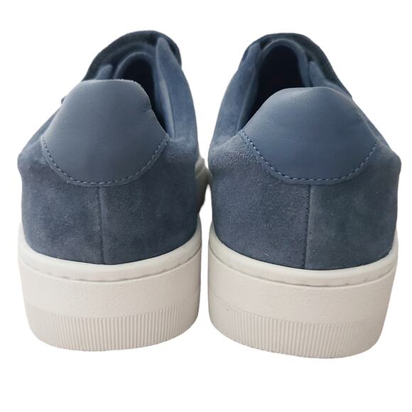 SANDRO Anita blue suede leather 3 strap low top sneakers shoes bleu denim 36 NEW - Picture 3 of 7
